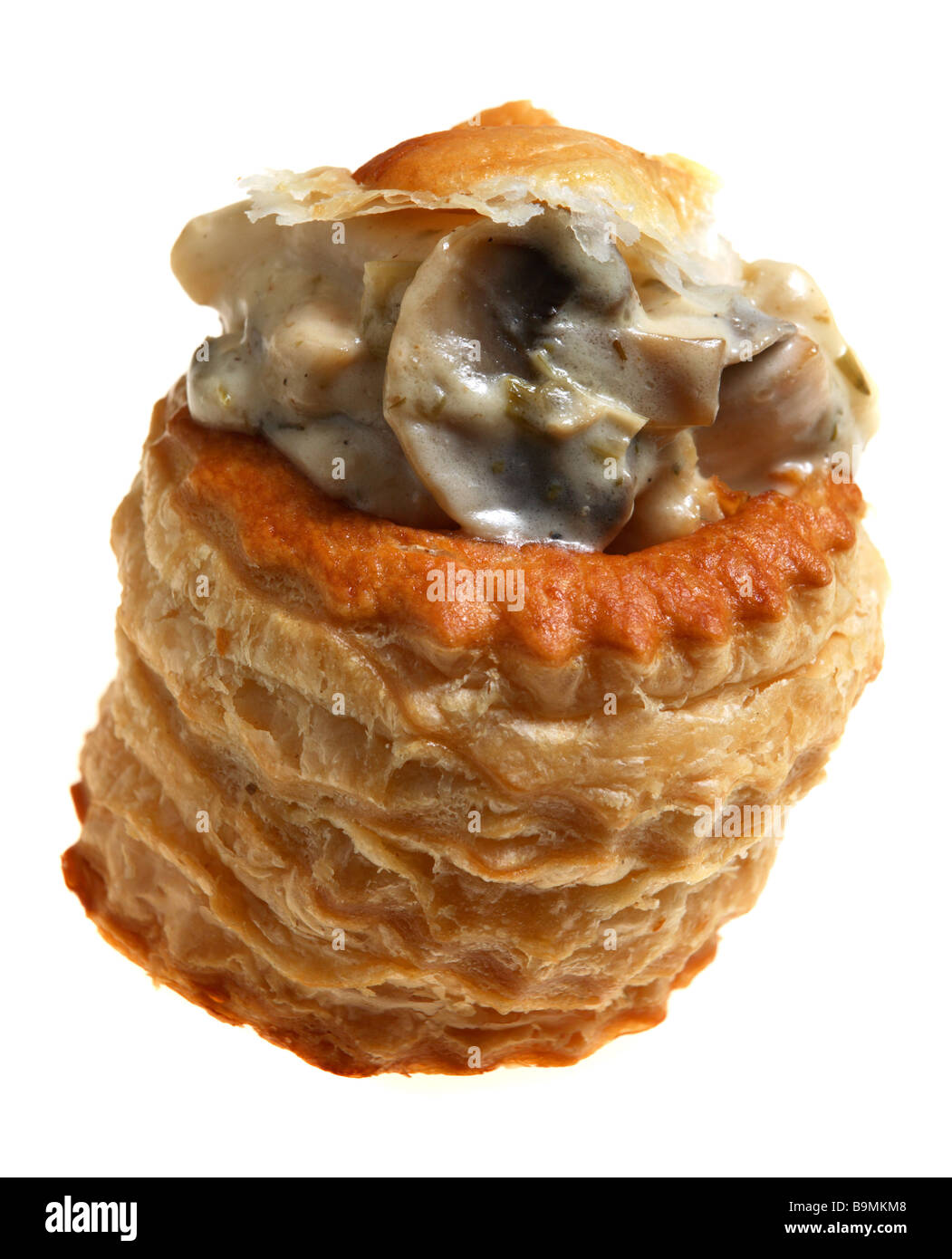 A Vol Au Vent Puff Pastry Case Filled With Chicken And Mushroom In A White Sauce Stock Photo Alamy