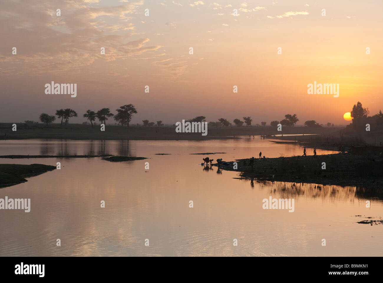 West Africa Mali Djenne sunrise on the Bani river Stock Photo