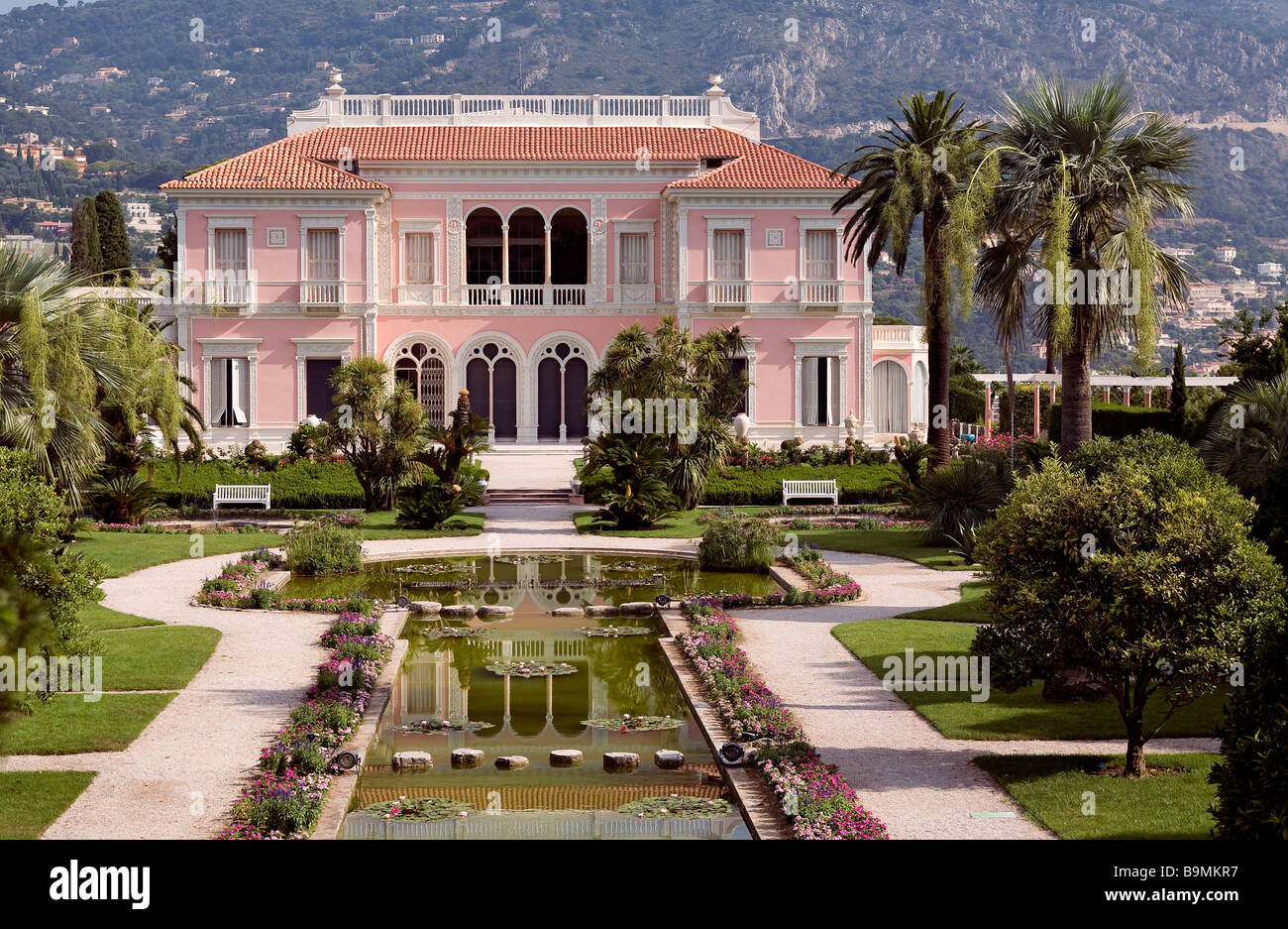 France, Alpes Maritimes, Saint Jean Cap Ferrat, Villa Ephrussi de Rothschild, palace surrounded France, Alpes Maritimes, Saint Jean Cap Ferrat, Villa Ephrussi de Rothschild, palace surrounded