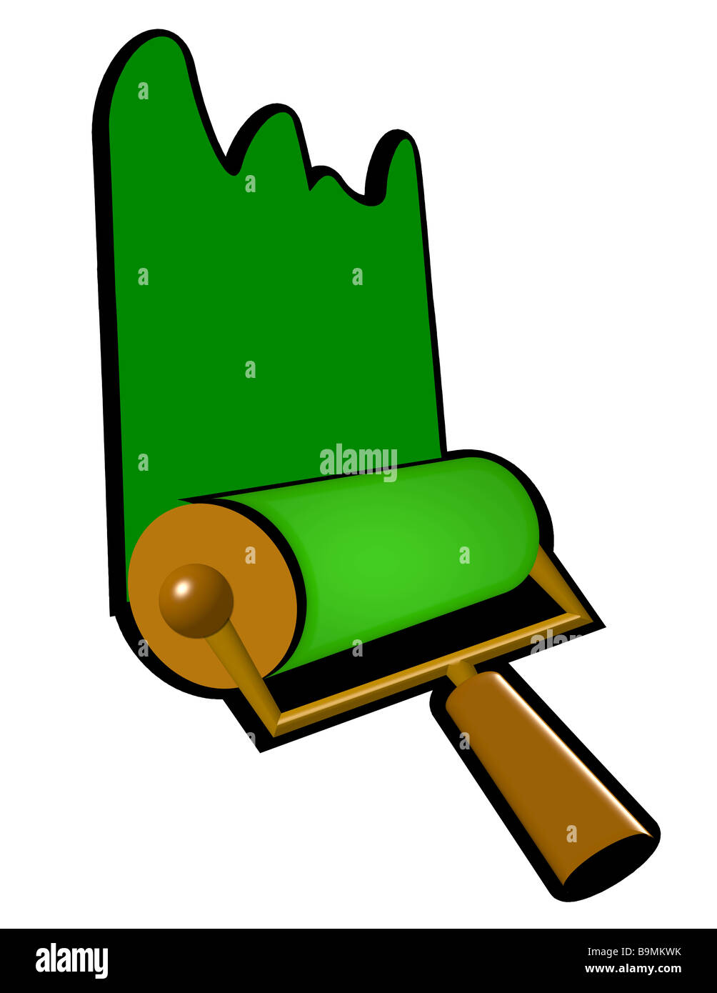 green paint roller Stock Photo Alamy