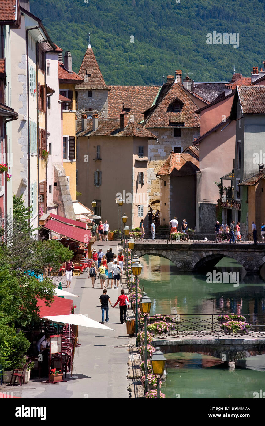 France, Haute Savoie, Annecy, Quai de l'Eveche and the Thiou river