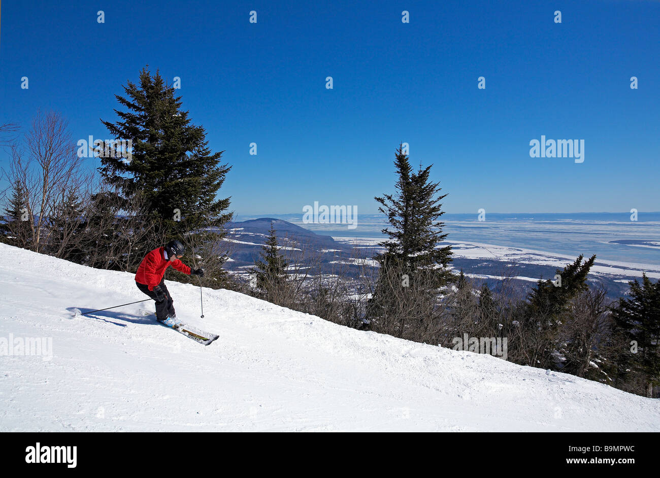 Canada, Quebec Province, Famous MontSainteAnne ski resort, skier