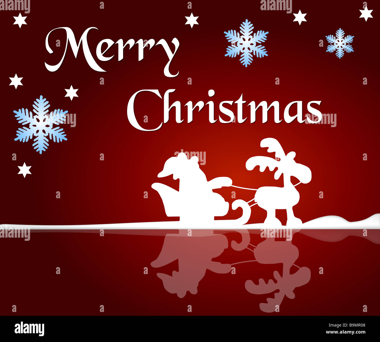 santa and his sleigh saying merry christmas Stock Photo Alamy