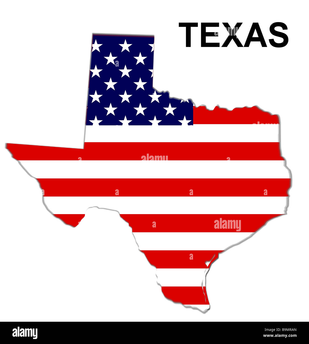 cut-out map of texas Stock Photo