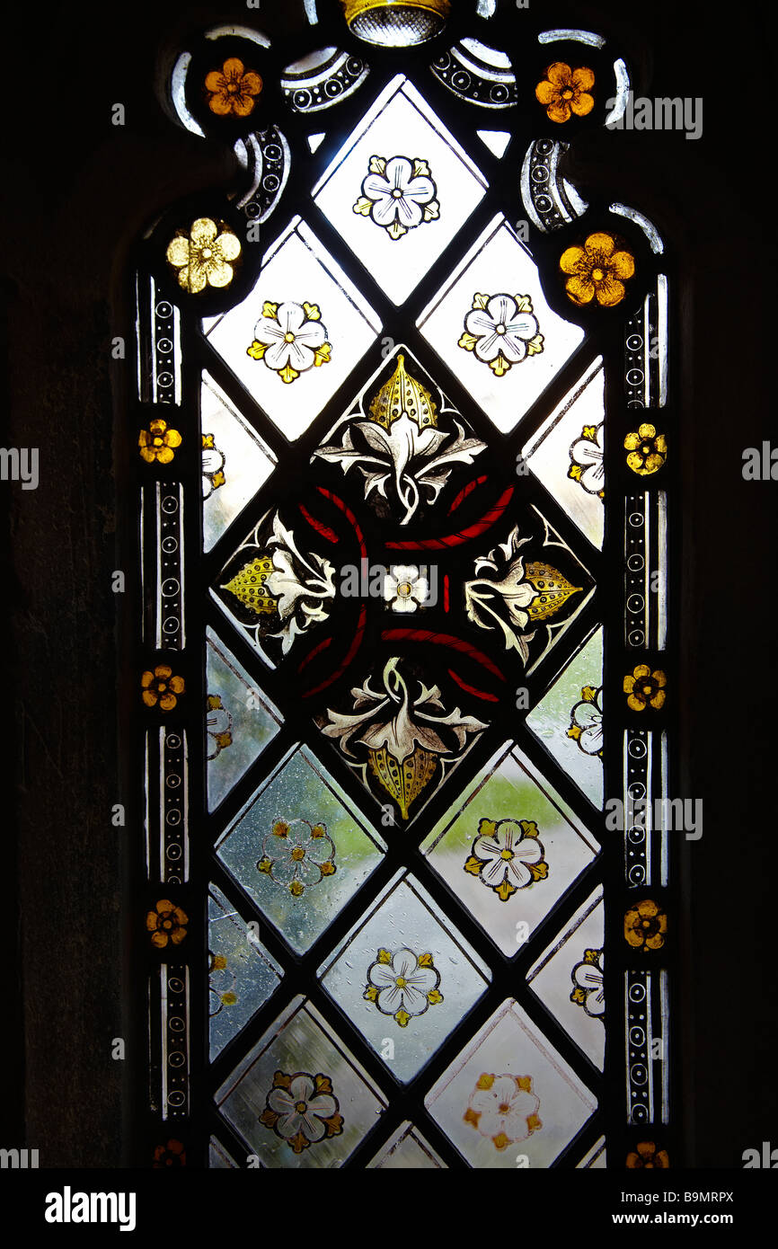 Stained Glass Window, the Interior of Gloucester Cathedral, England, UK
