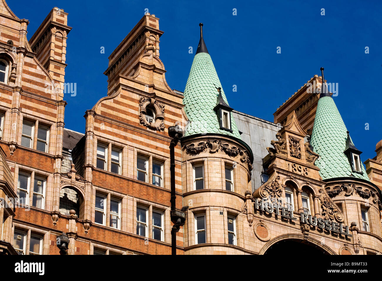 United Kingdom, London, Bloomsbury, Bloomsbury Square, Victorian facade of Hotel Russell opened