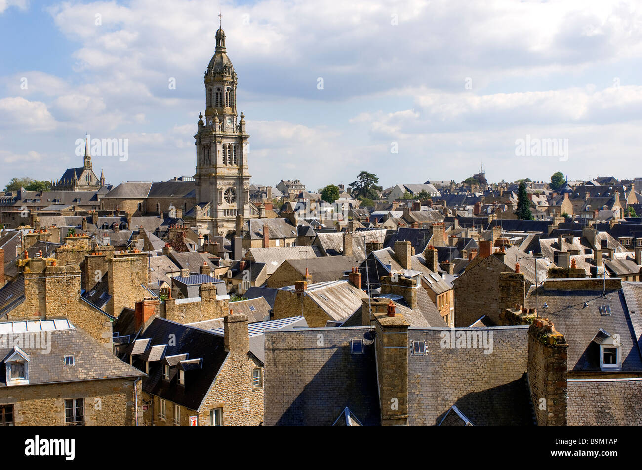 France, Manche, Avranches, the old town and Saint Gervais church Stock Photo