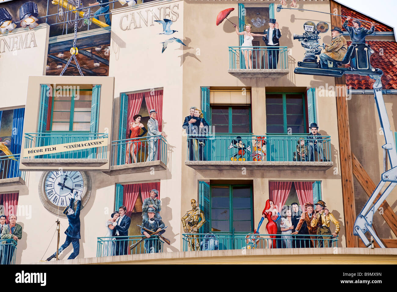France, Alpes Maritimes, Cannes, trompe l'œil painting Stock Photo
