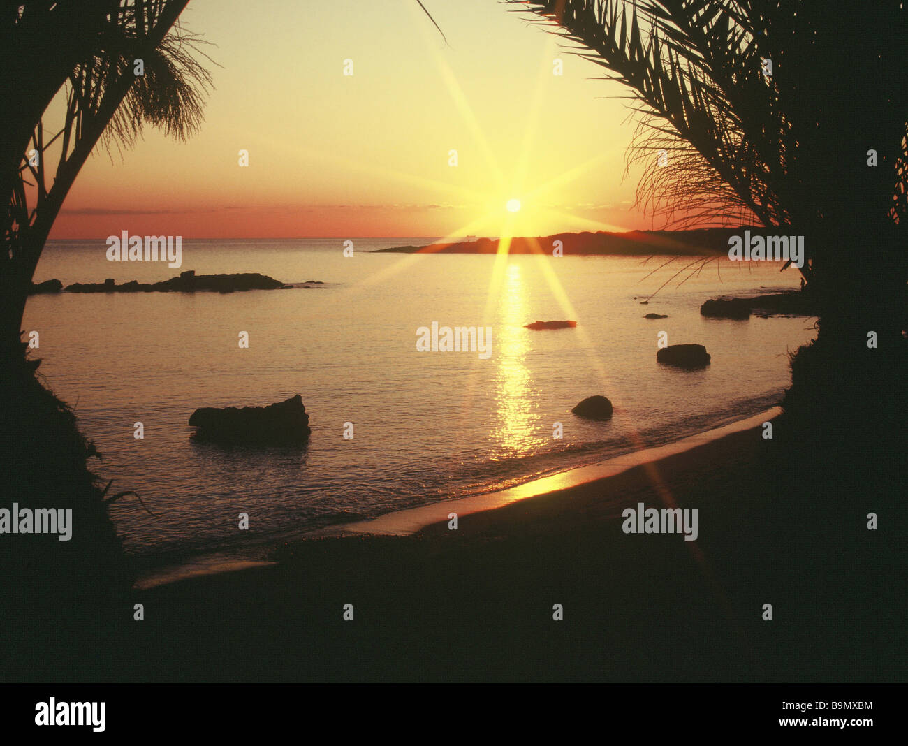 CORAL BEACH SUNSET, CYPRUS Stock Photo - Alamy