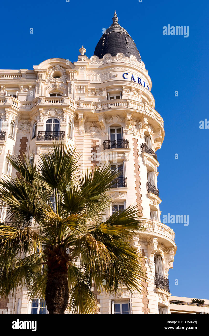 France, Alpes Maritimes, Cannes, Croisette, Carlton Hotel Stock Photo