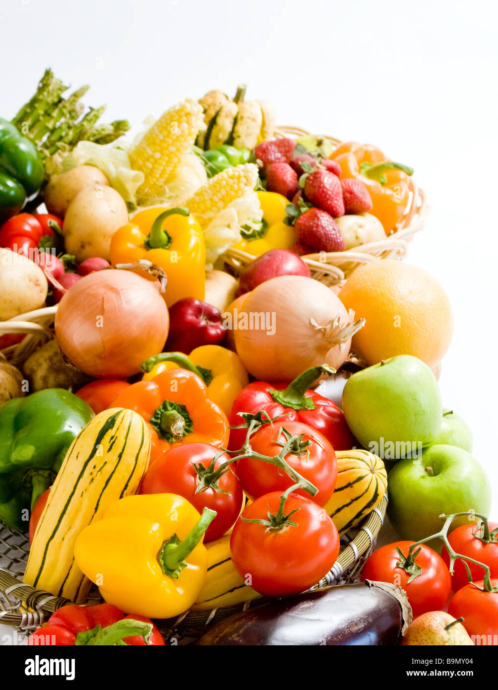 Fresh Vegetable Assorted Assorted fresh vegetables displayed over white background Stock Photo ...