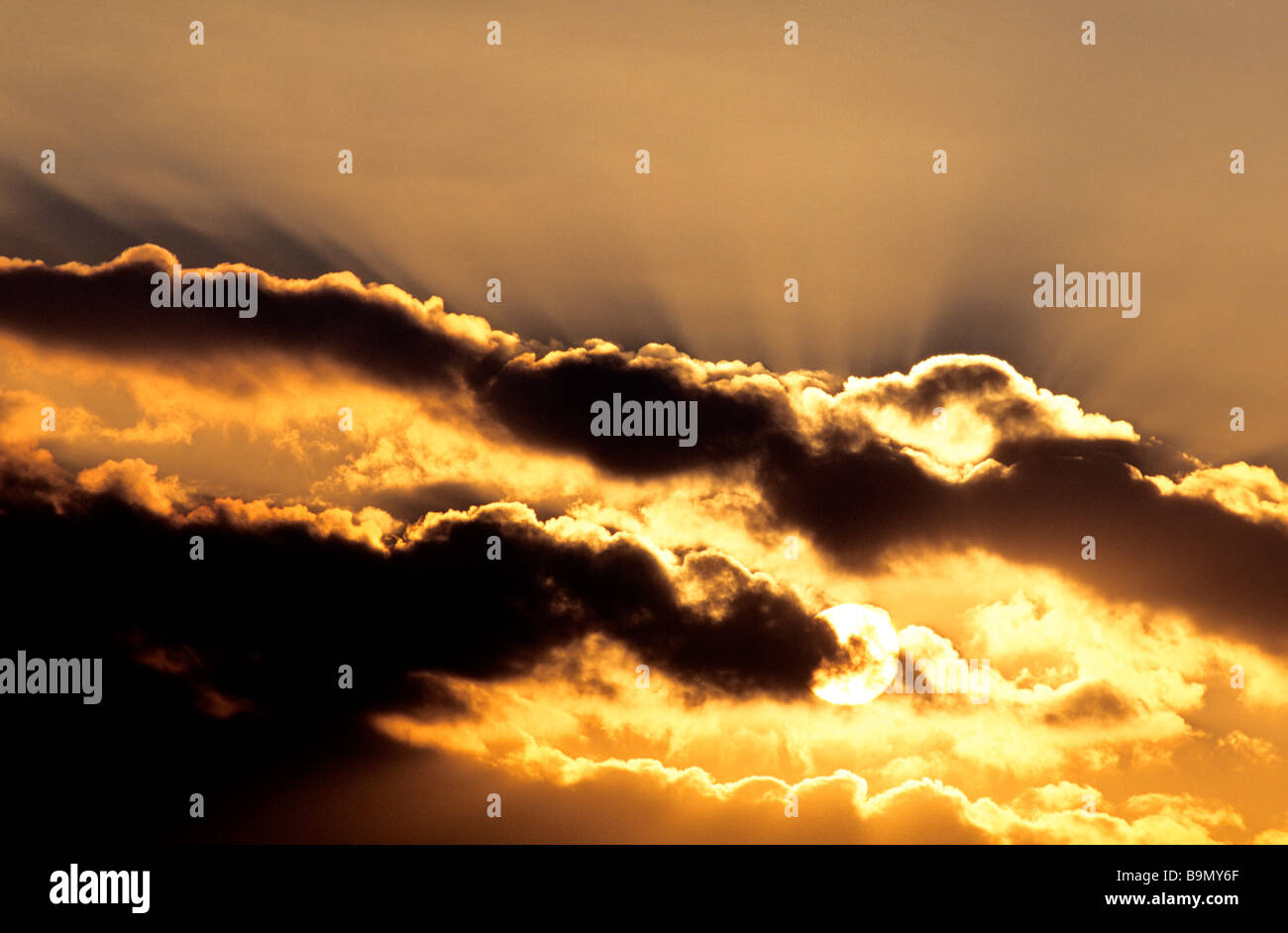 France, sunset Stock Photo