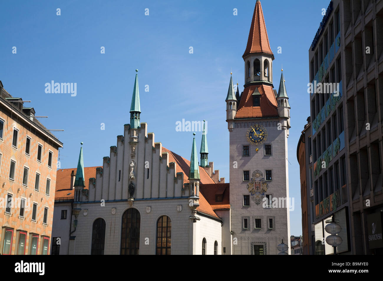 Altes Rathaus Old Town Hall Marienplatz square Munich Germany Stock ...