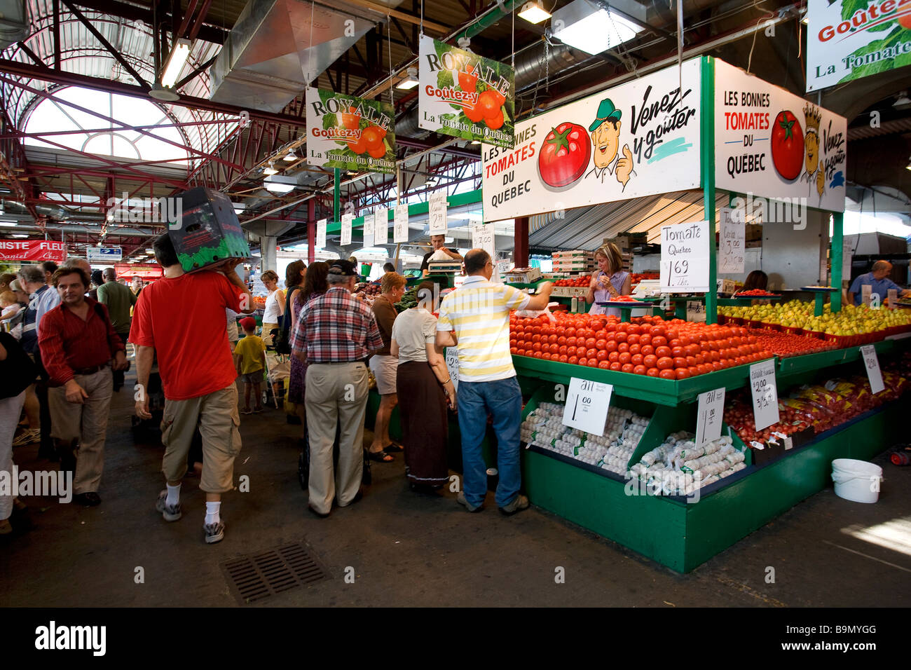 Canada, Quebec Province, Montreal, Jean Talon Market in Little Italy District, covered market Stock Photo