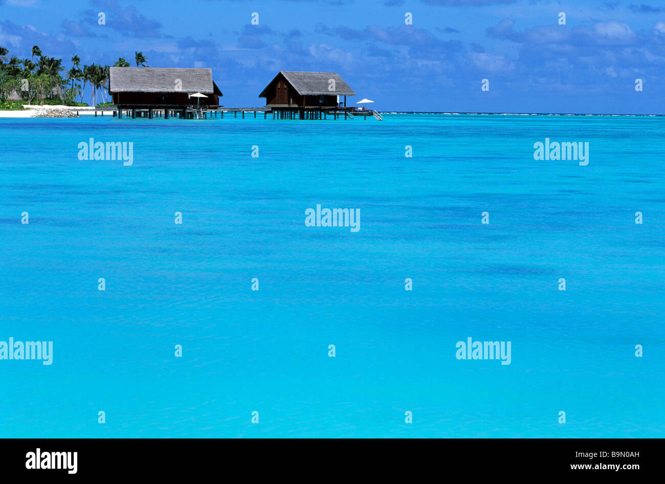 Maldives, North Male Atoll, One and Only Reethi Rah Hotel Stock Photo