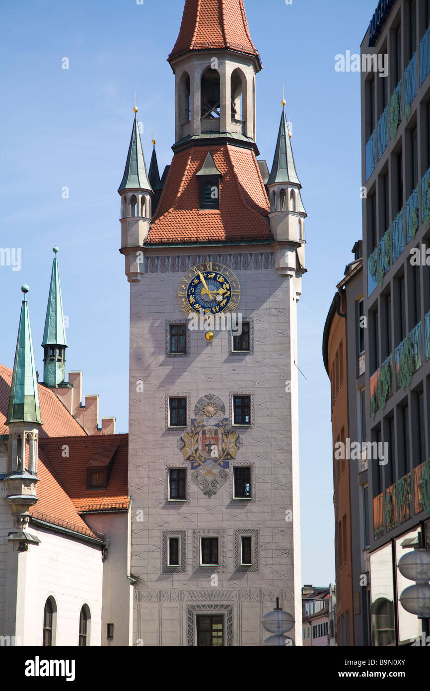 Altes Rathaus Old Town Hall Marienplatz square Munich Germany Stock ...