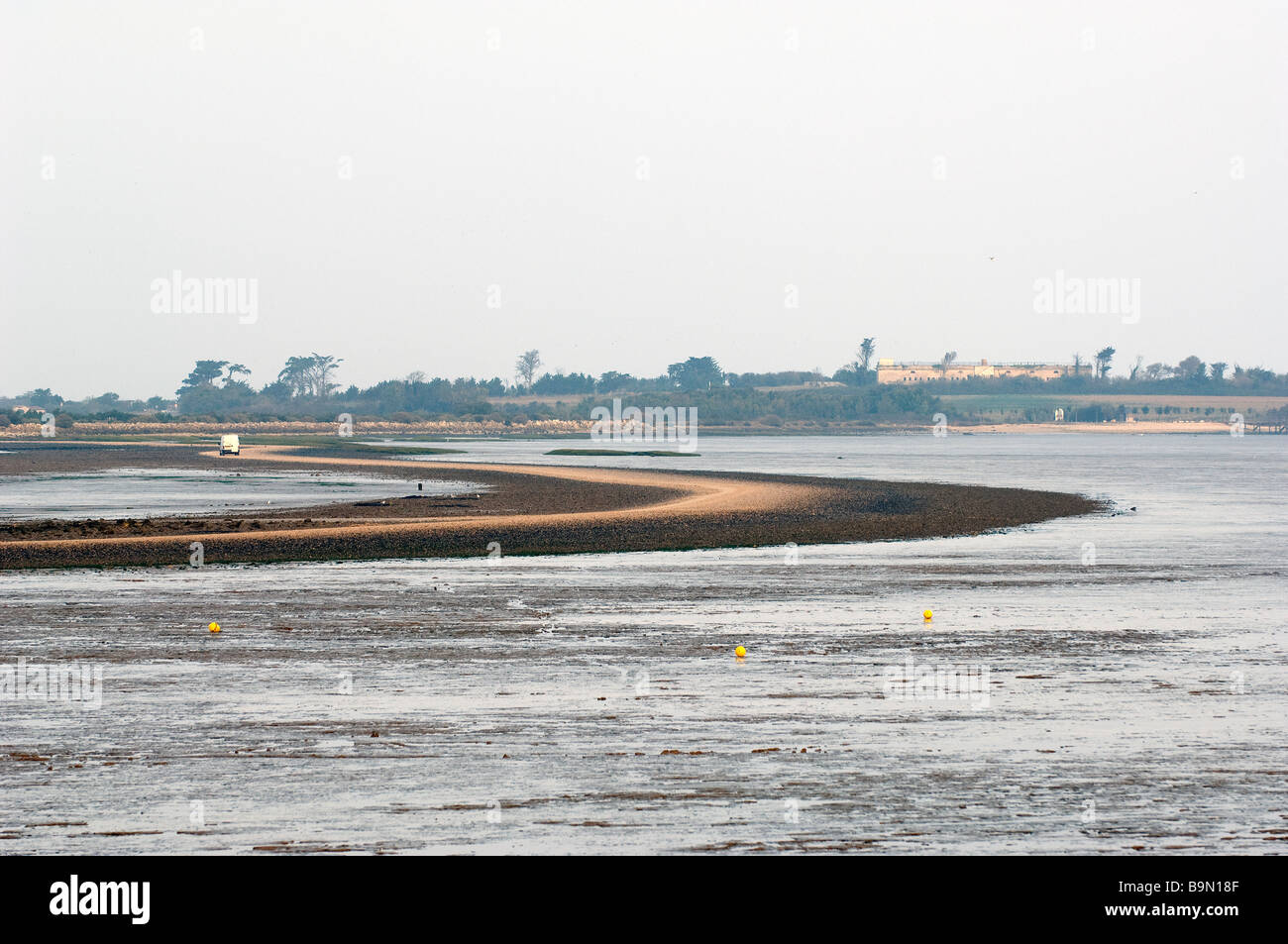 France, Charente Maritime, Isle Madame, the Passe aux Boeufs at low tide Stock Photo