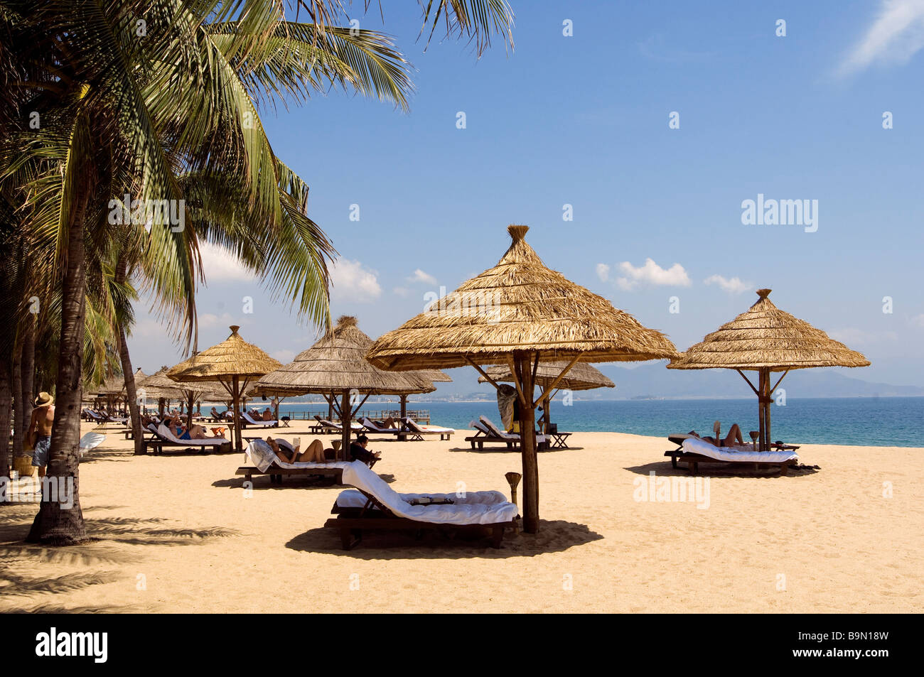 Vietnam, Khanh Hoa province, coastal city of Nah Trang, Beach Stock Photo