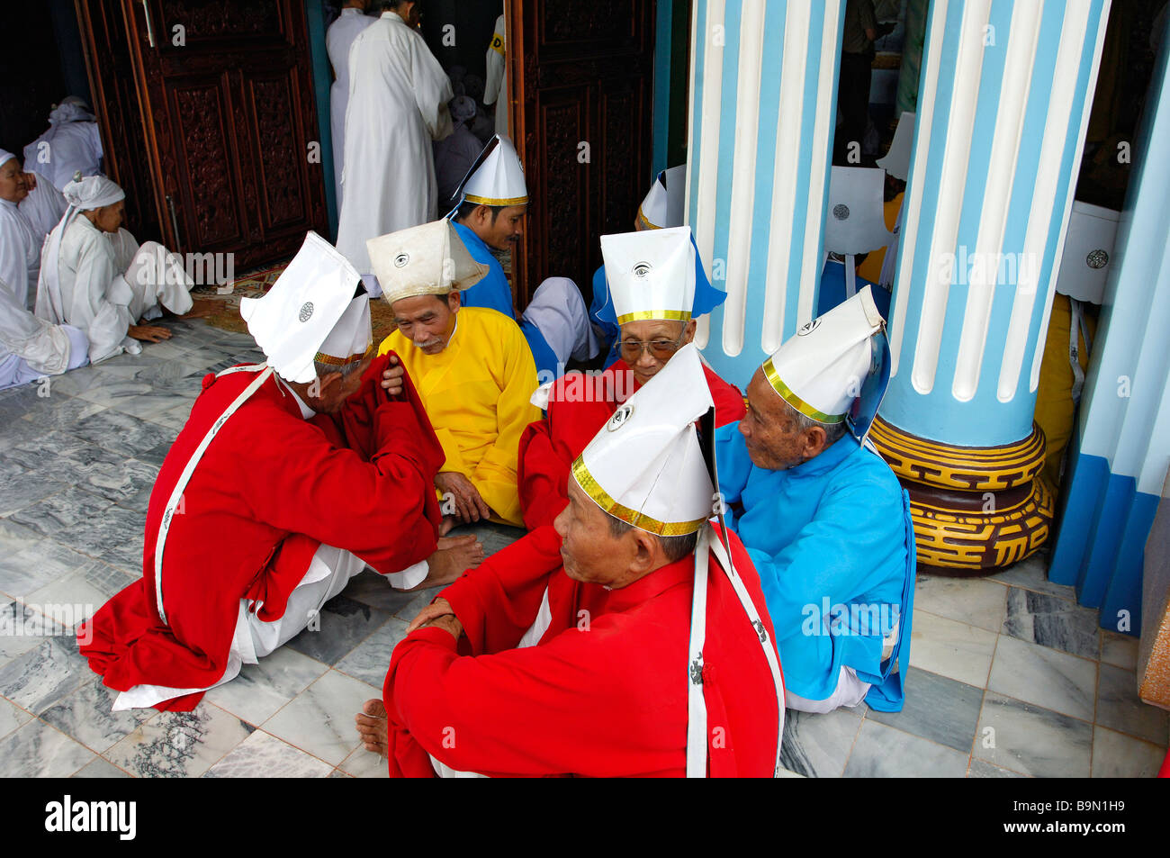 Vietnam, Tay Ninh Province, the Holy See of Caodaism temple near Tay ...