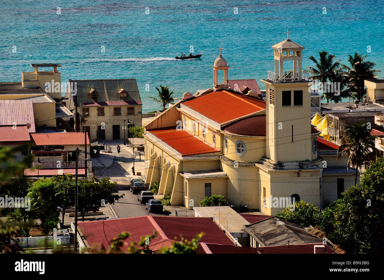 France, Guadeloupe (French West Indies), Ile de Marie Galante, Capesterre de Marie Galante, church Stock Photo