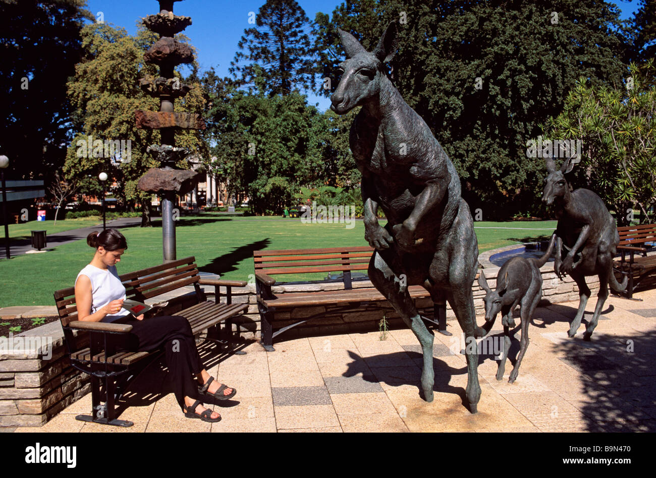 Australia, Western Australia, Perth, downtown, kangaroos statue Stock