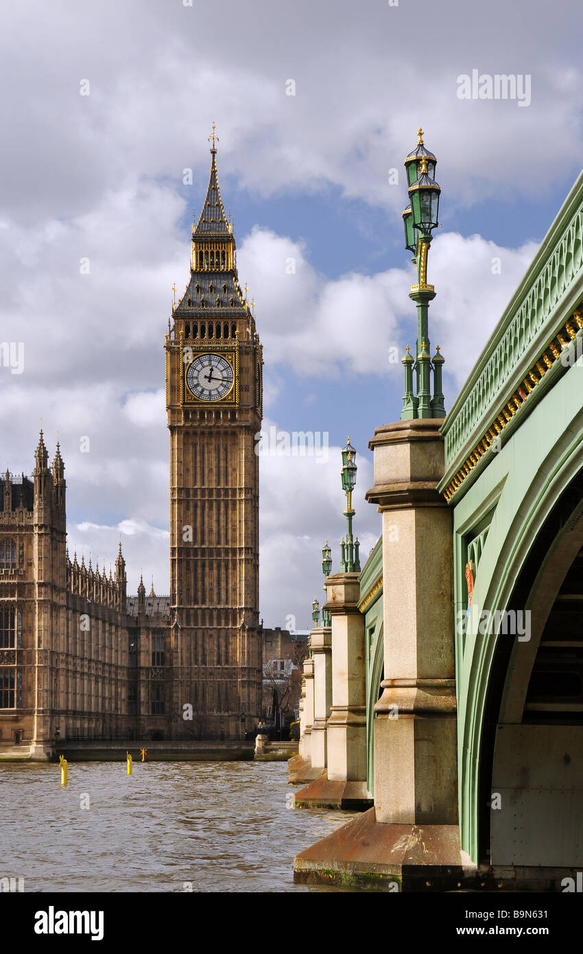 Westminster Clock Tower and Houses of Parliament from Westminster