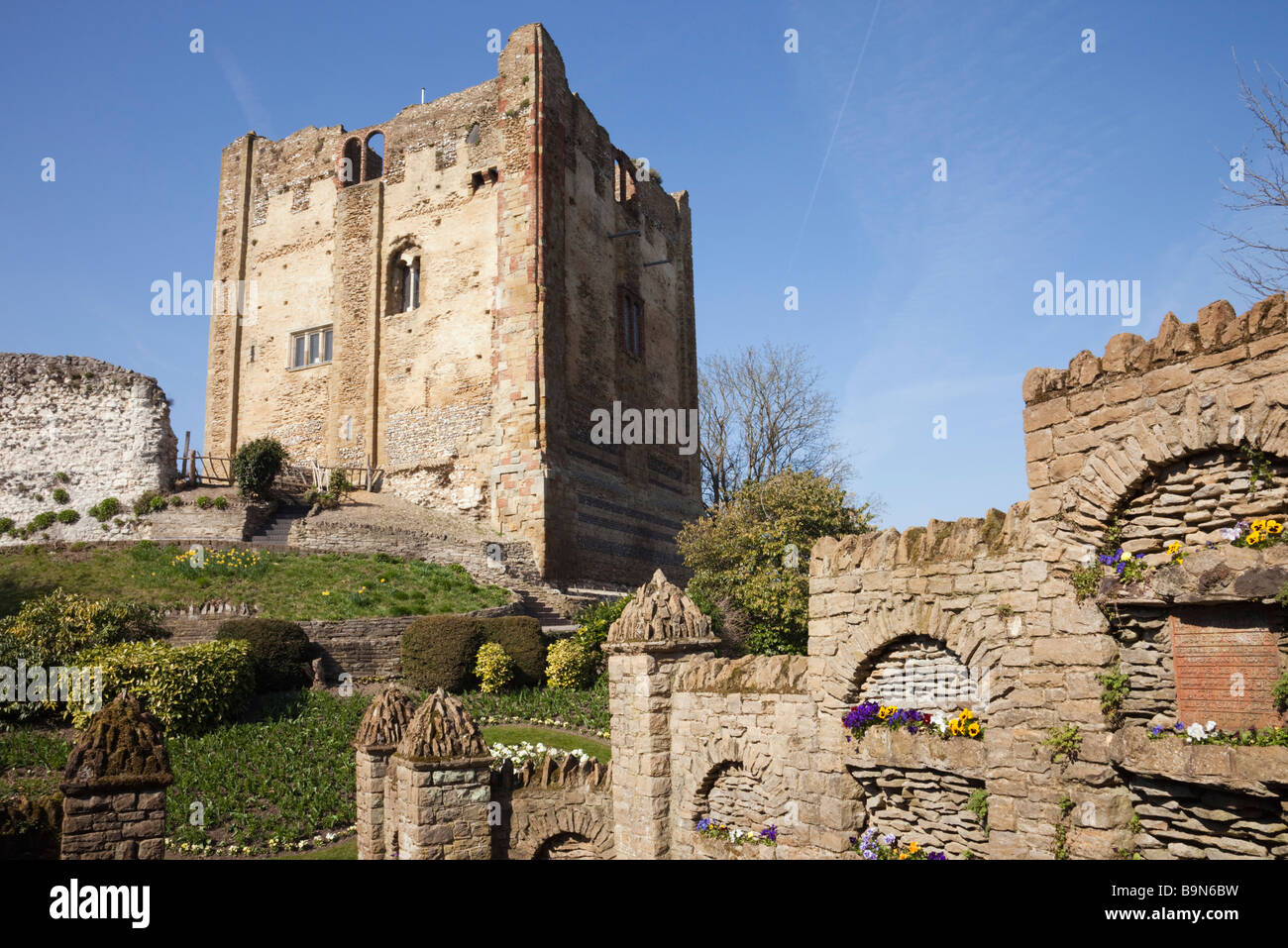 Guildford Surrey England UK. Guildford Castle 12th century tower Keep Stock Photo