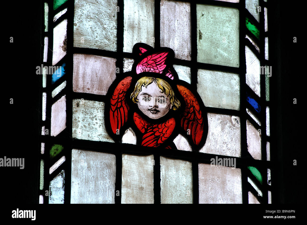 Stained glass St Philip and St James Church, Groby, Leicestershire, England, UK Stock Photo