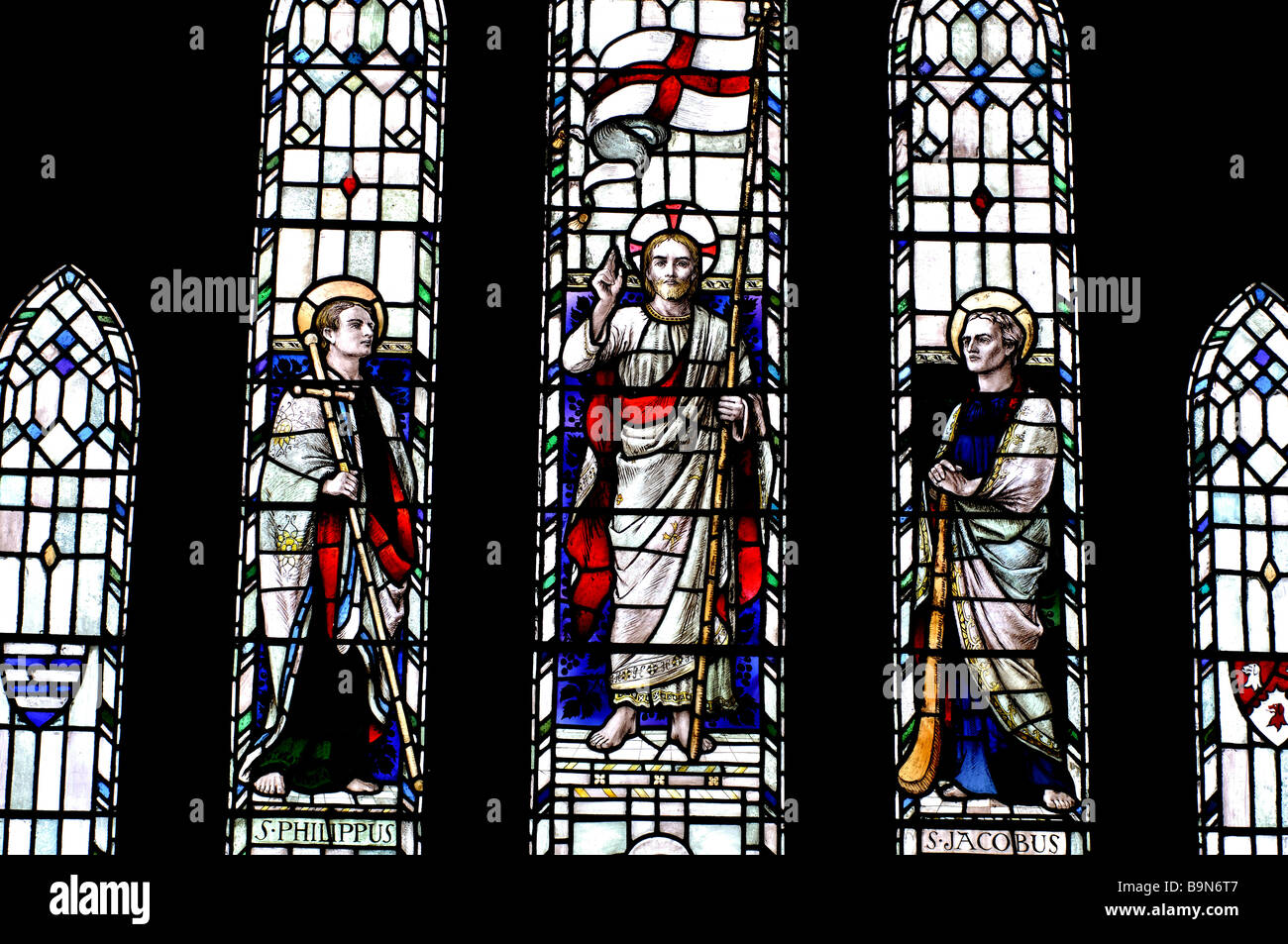 East window St.Philip and St. James Church, Groby, Leicestershire, England, UK Stock Photo