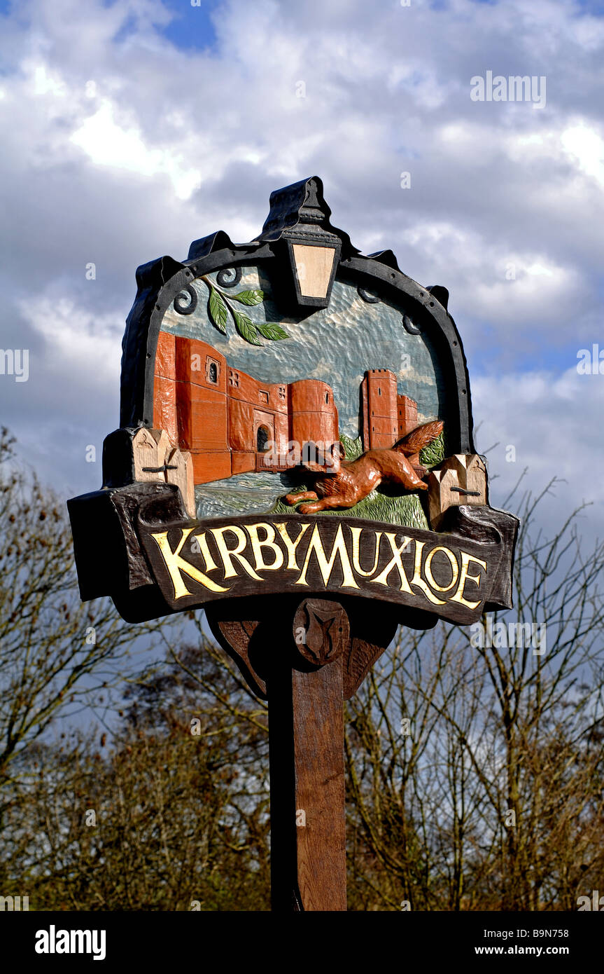 Kirby Muxloe village sign, Leicestershire, England, UK Stock Photo Alamy