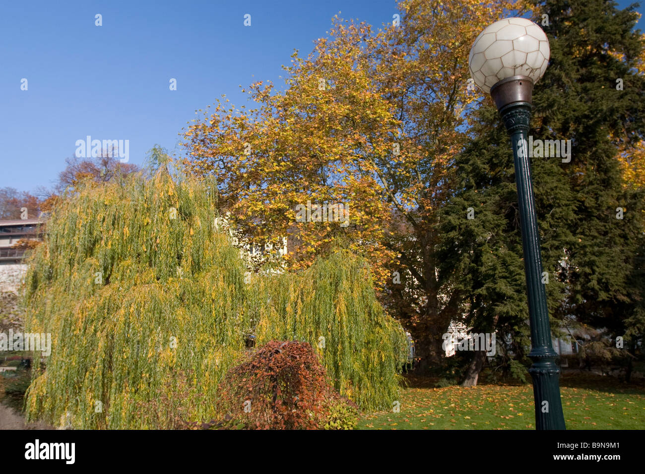 Karlovy vary city garden view in autumn,Czech republic. Stock Photo