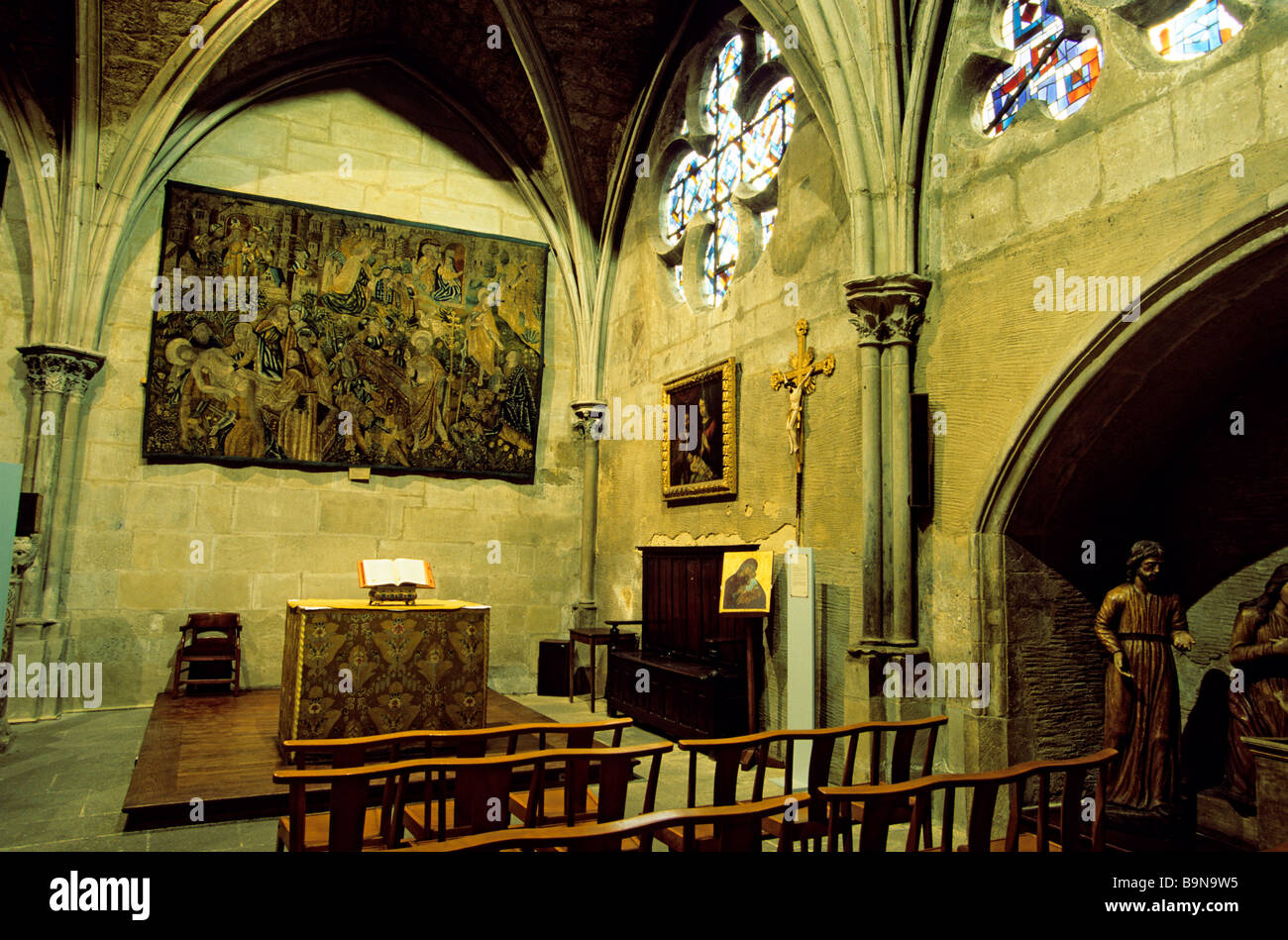 France, Drome, Romans sur Isere, Saint Barnard Collegiate Church, Sacrament Chapel Stock Photo