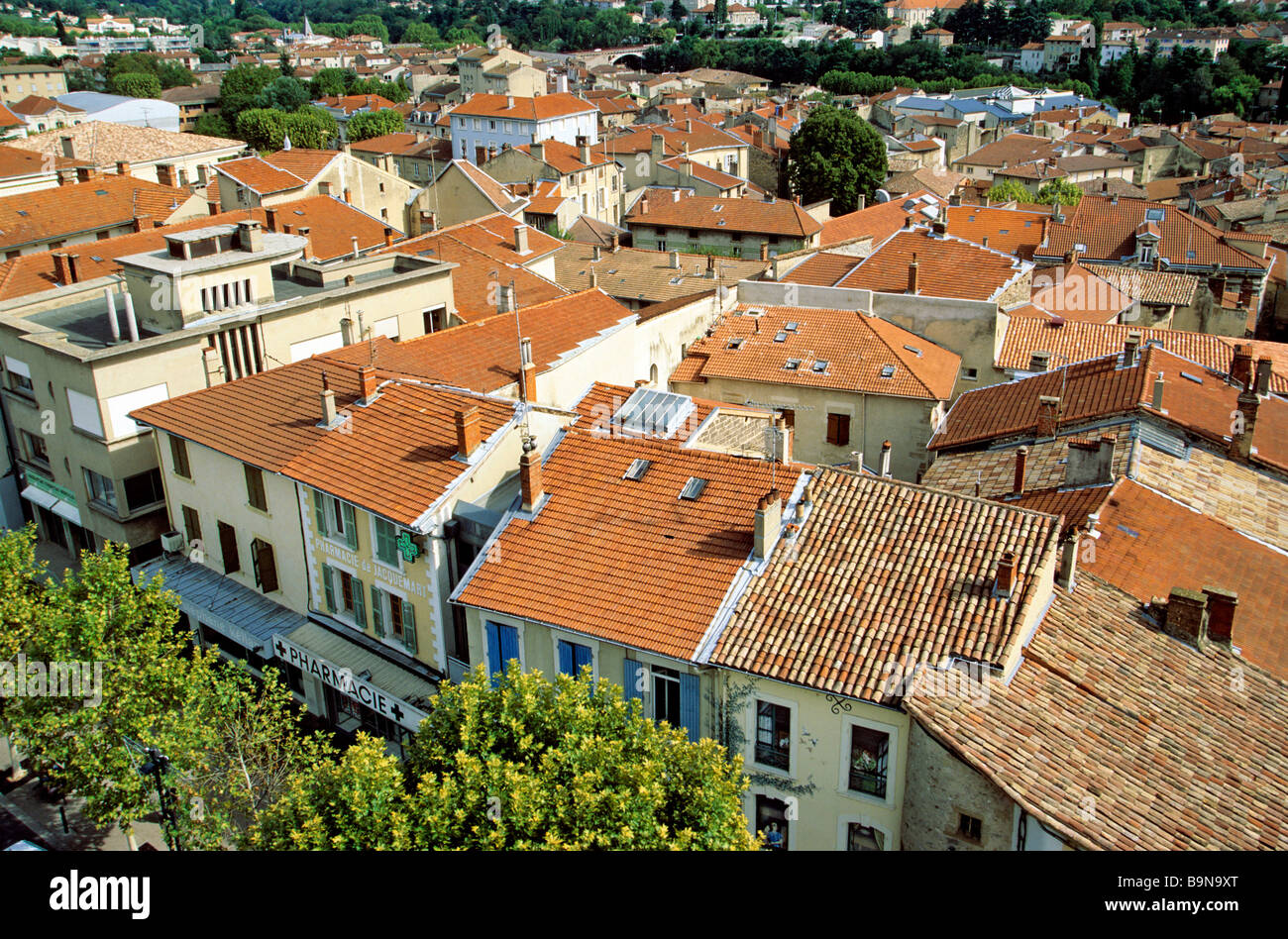France, Drome, Romans sur Isere, roofs Stock Photo