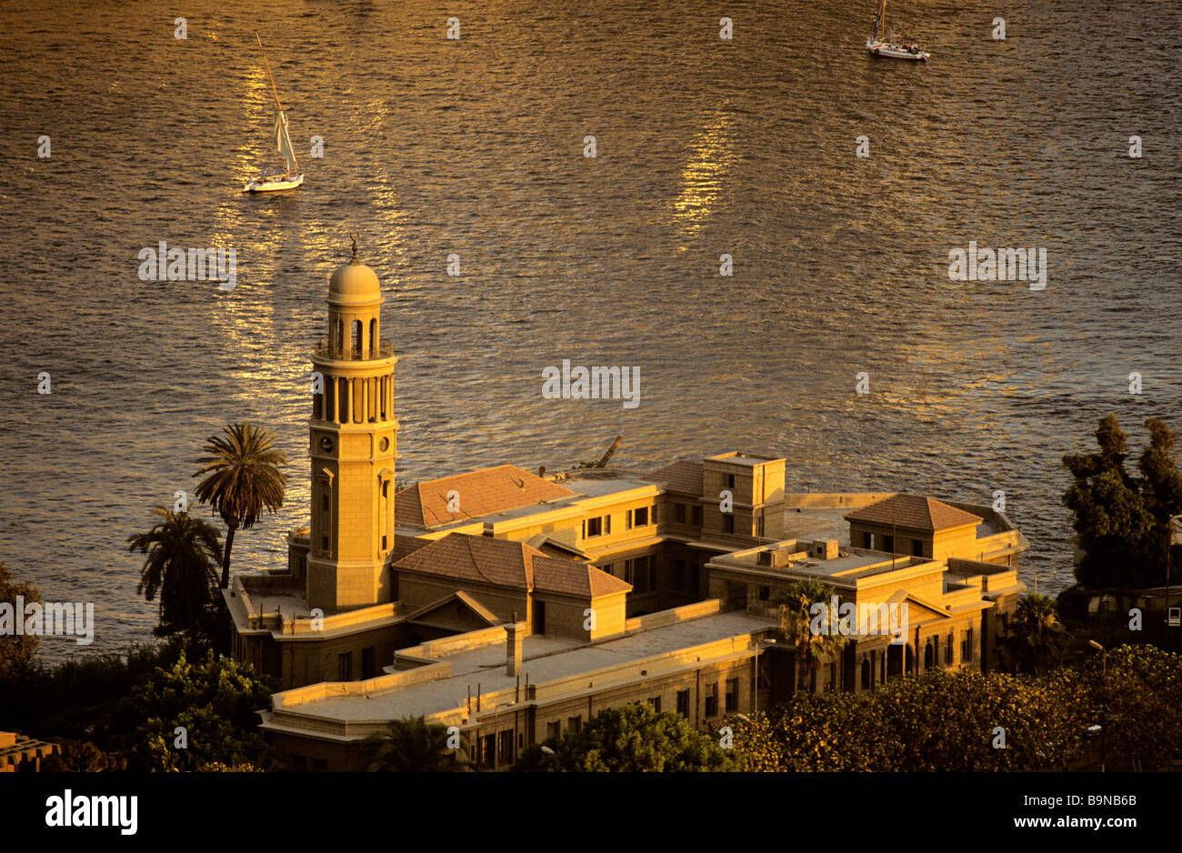 Egypt, Cairo, mosque on Nile river side Stock Photo