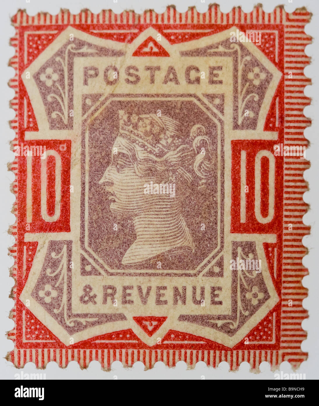British Victorian postage stamp, 10d, 18871900 Jubilee issue, SG210