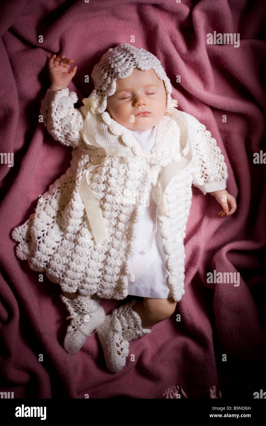 Baby Sleeping On Back In Cot High Resolution Stock Photography and ...