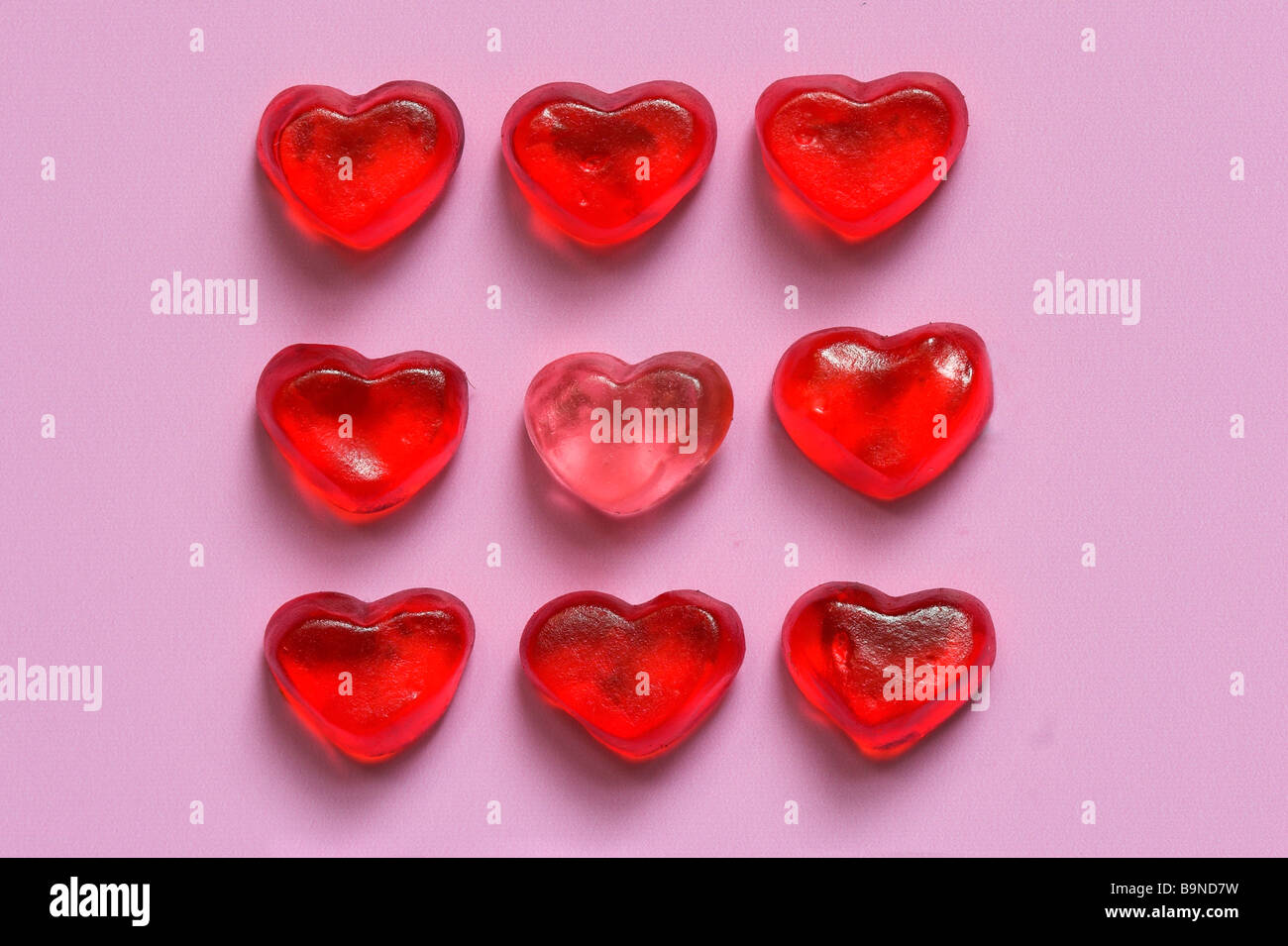 Red jelly heart sweets Stock Photo - Alamy