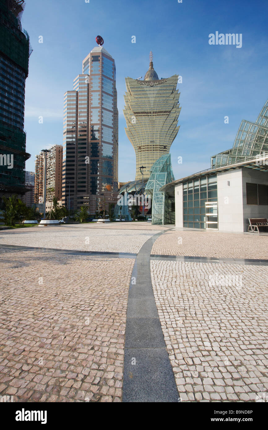 Grand Lisboa And Bank Of China Building, Macau Stock Photo