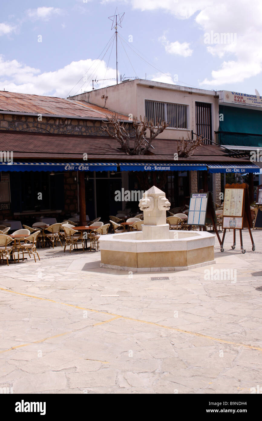THE VILLAGE SQUARE IN POLIS ON THE ISLAND OF CYPRUS. Stock Photo