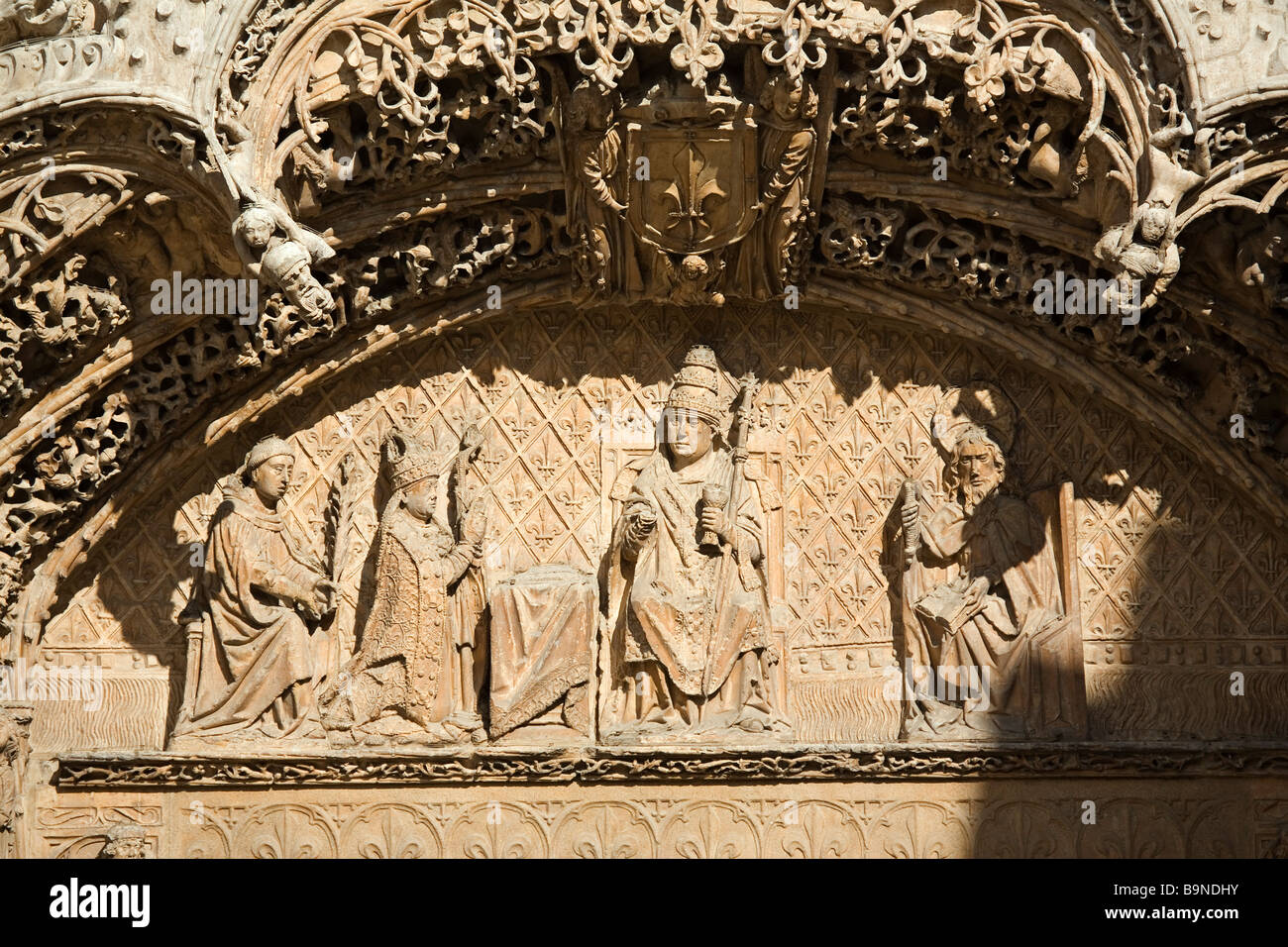 Facade of Colegio de San Gregorio Elizabethan Gothic Art Valladolid Castilla Leon Spain Stock Photo