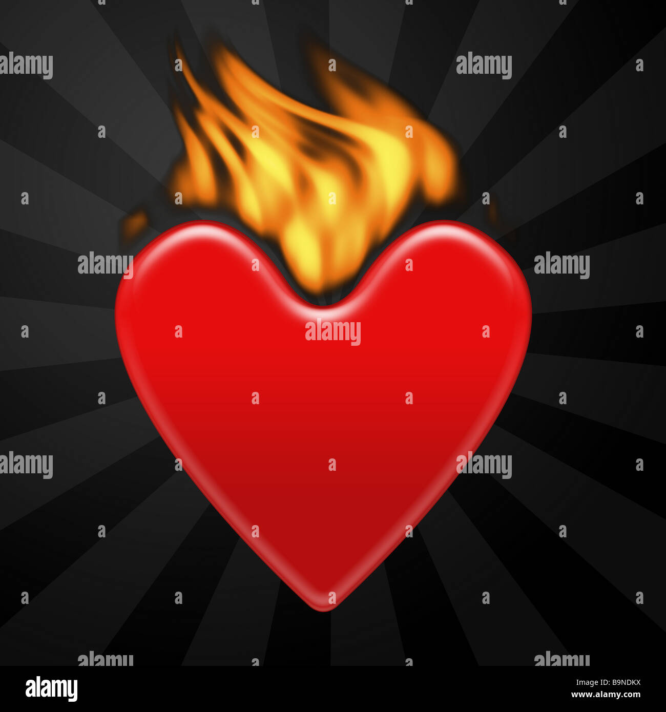 Heart on fire Stock Photo Alamy