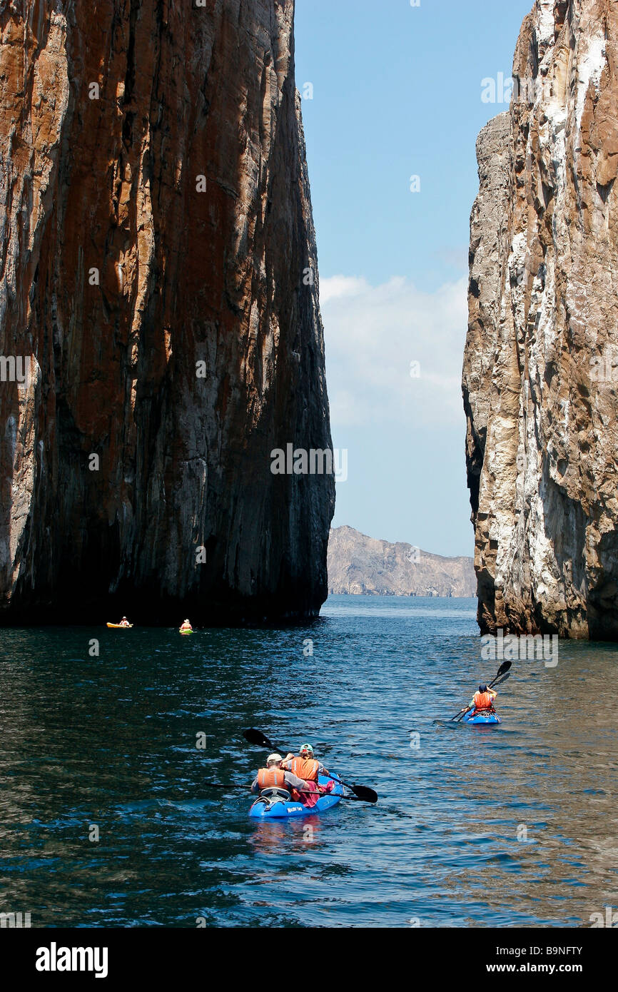 kayaking Kicker Rock San Cristobal Island Galapagos Islands Stock Photo