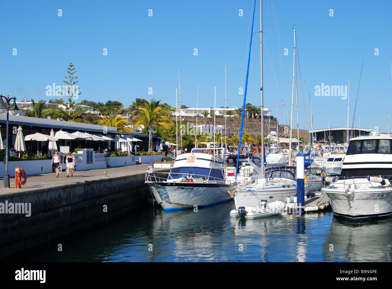 Marina view, Puerto Calero, Lanzarote, Canary Islands, Spain Stock Photo