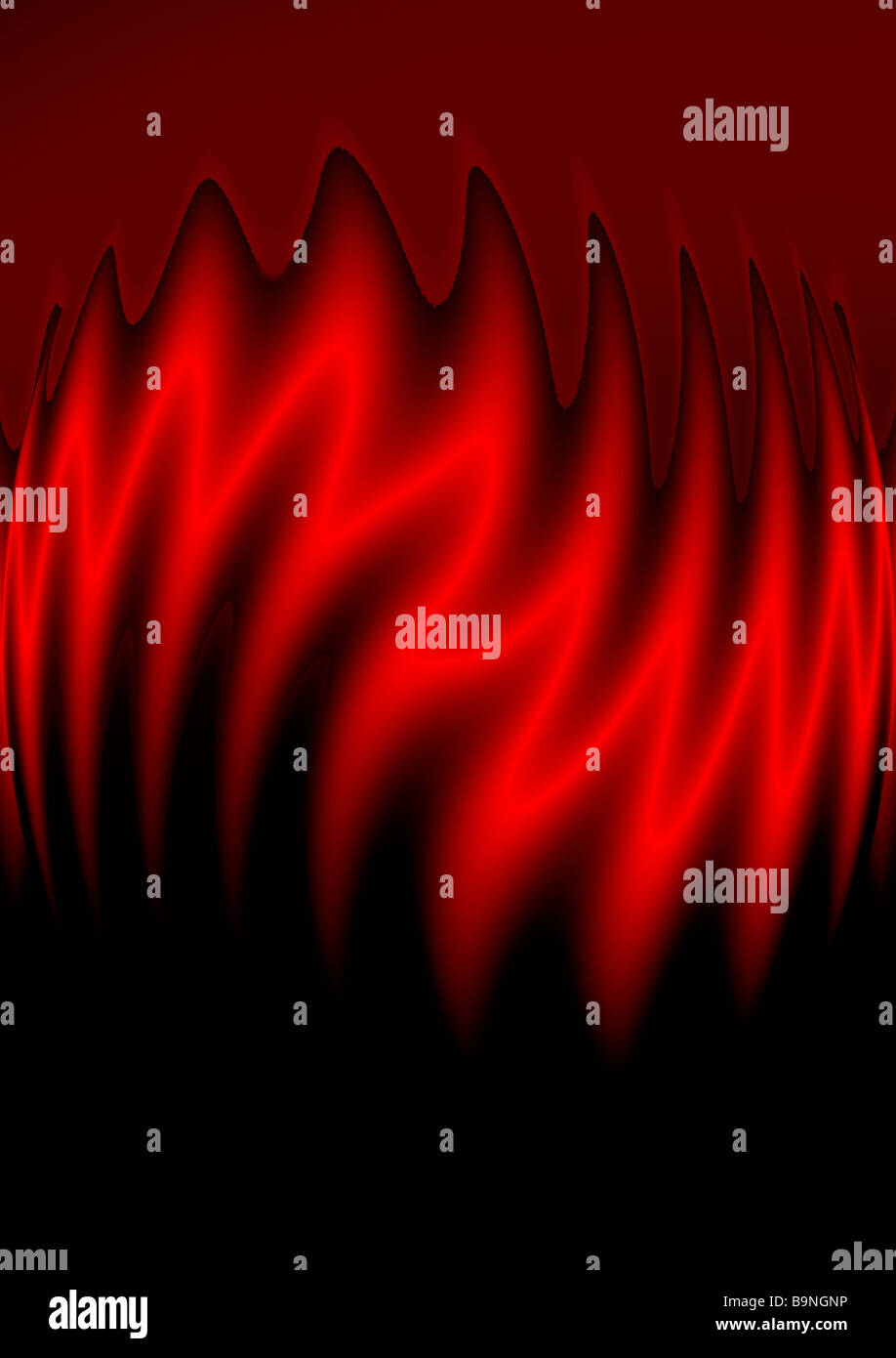 red black flame like zig-zag pattern.electric shock Stock Photo