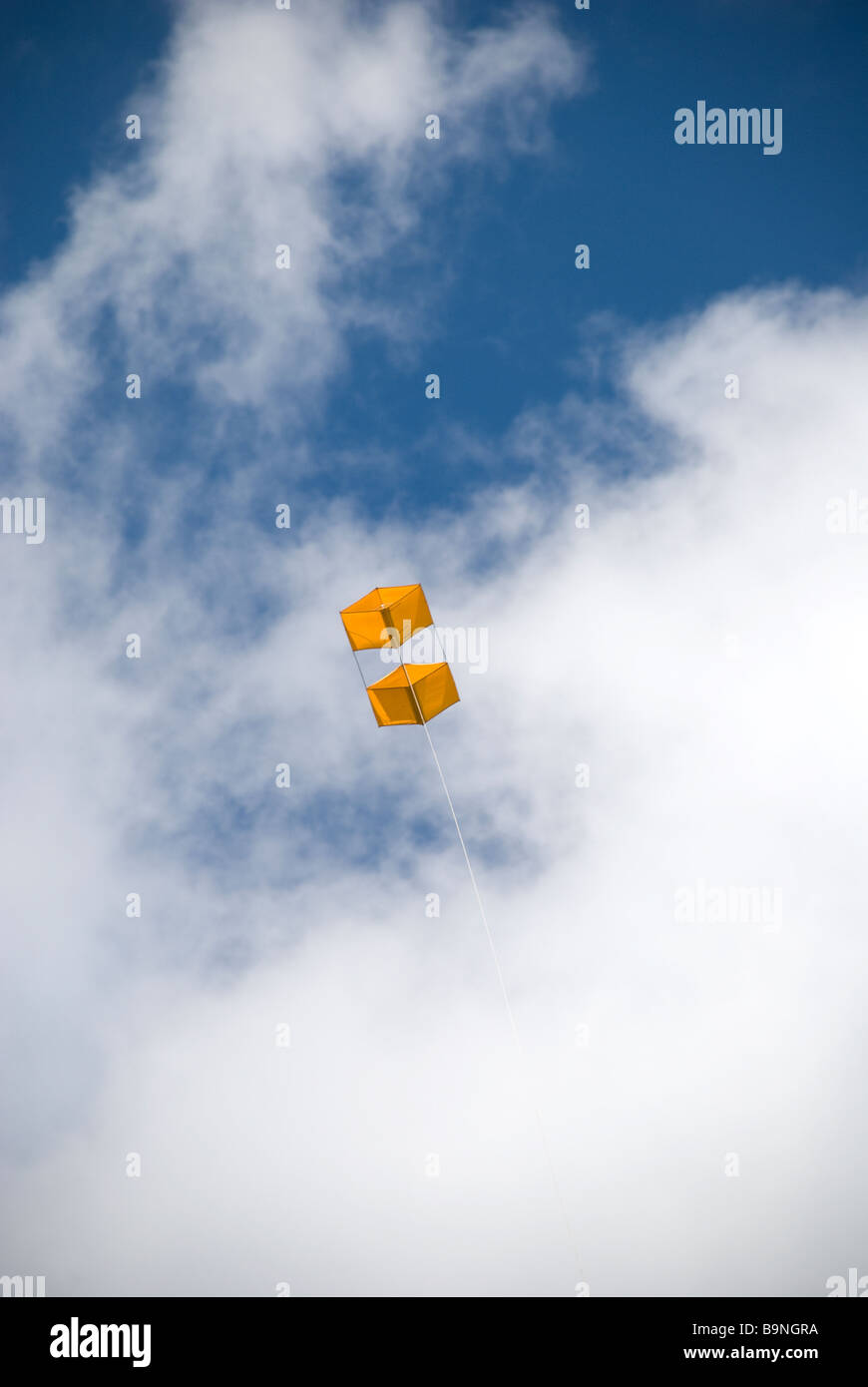 WW2 RAF box kite flying against clouds, used for extending radio ariel from  dinghy Stock Photo - Alamy