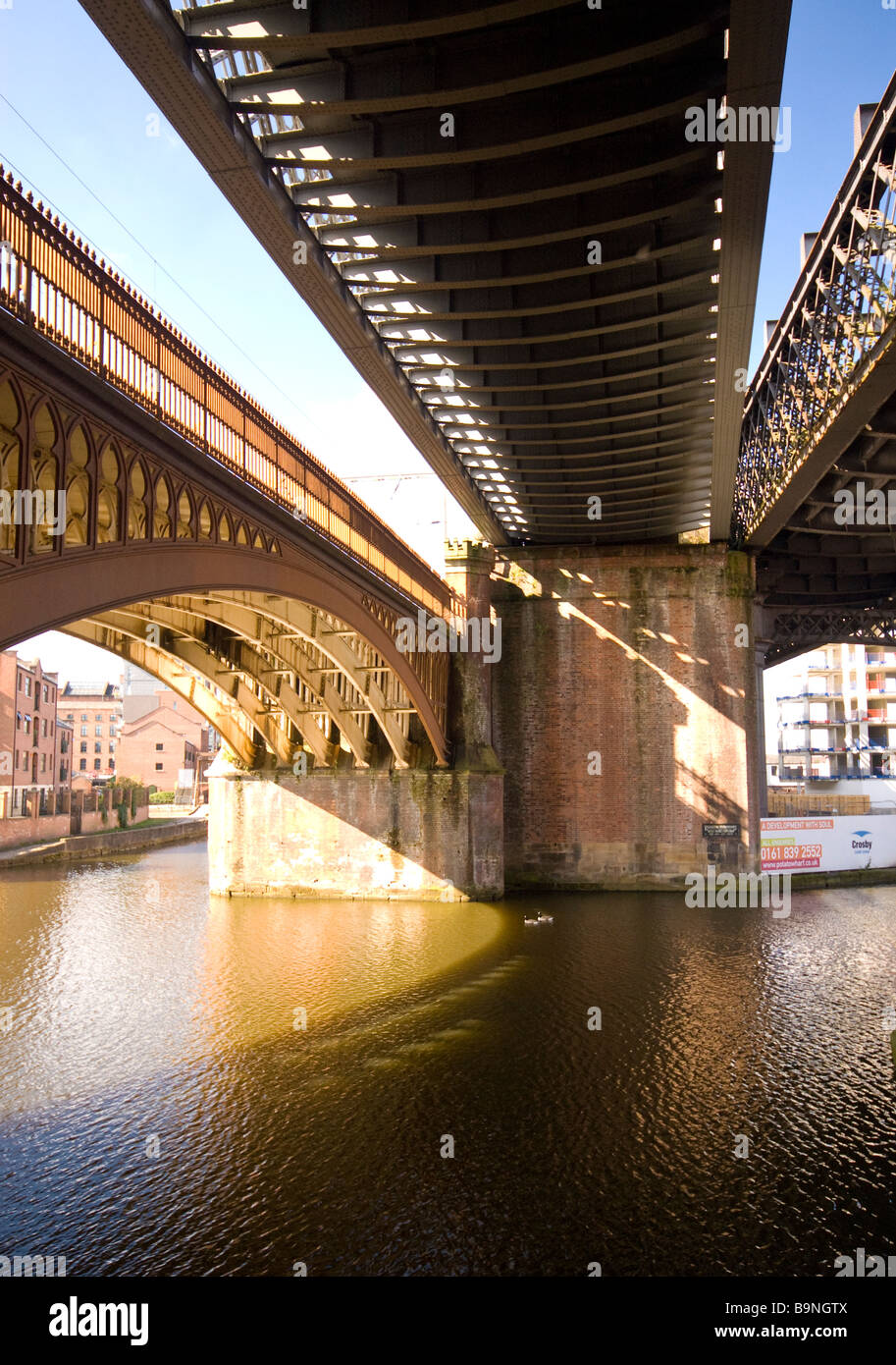 Bridges over Manchester Water Stock Photo