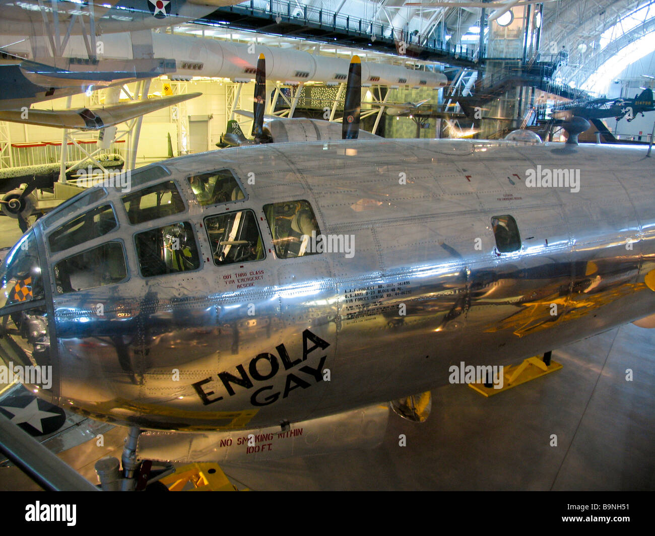 The Enola Gay the Boeing B 29 Superfortress that dropped the first atomic bomb during World War II Stock Photo