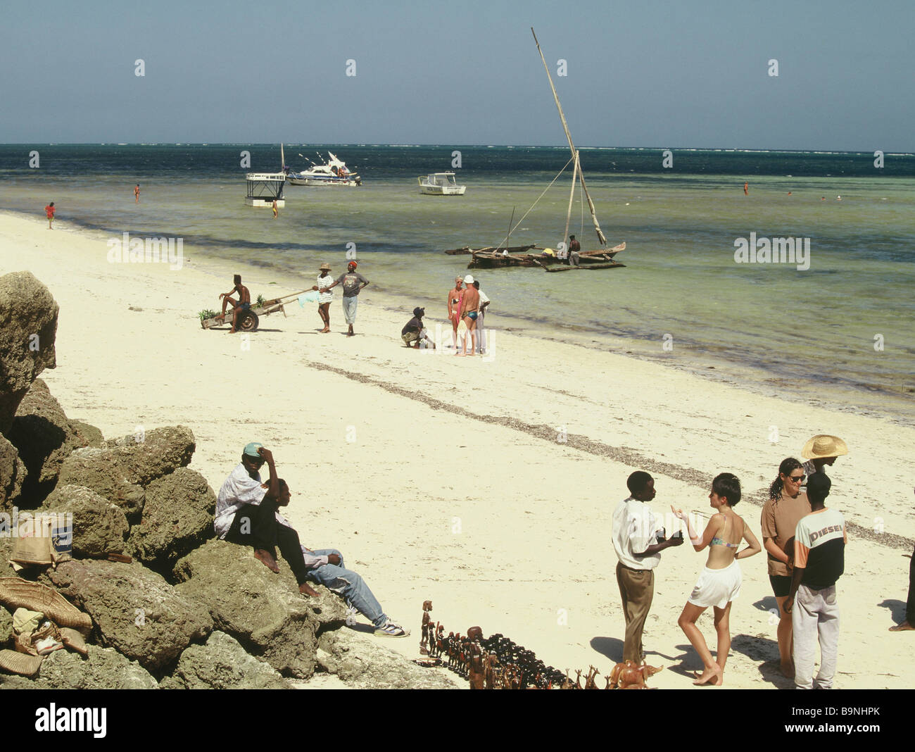 Indian Ocean Beach Scene In Mombasa Stock Photo Alamy