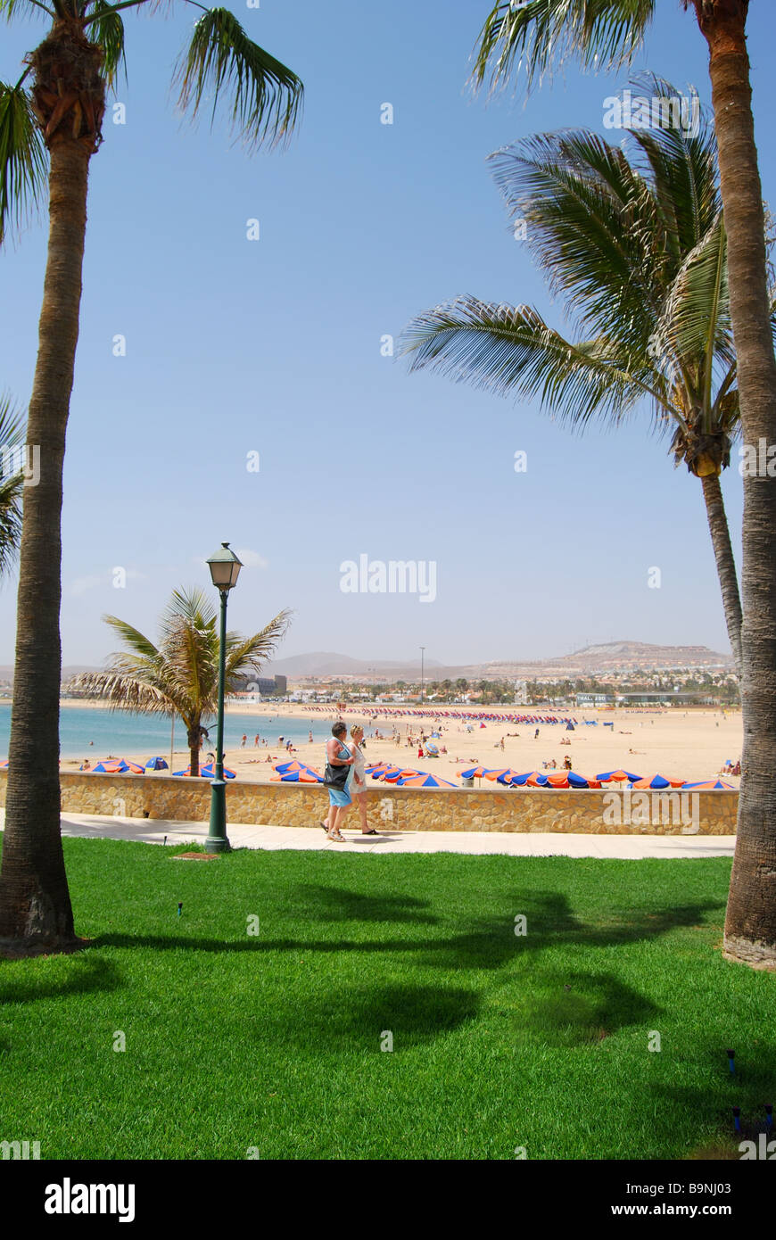 Beach and promenade, Caleta Beach, Caleta de Fuste, Fuerteventura