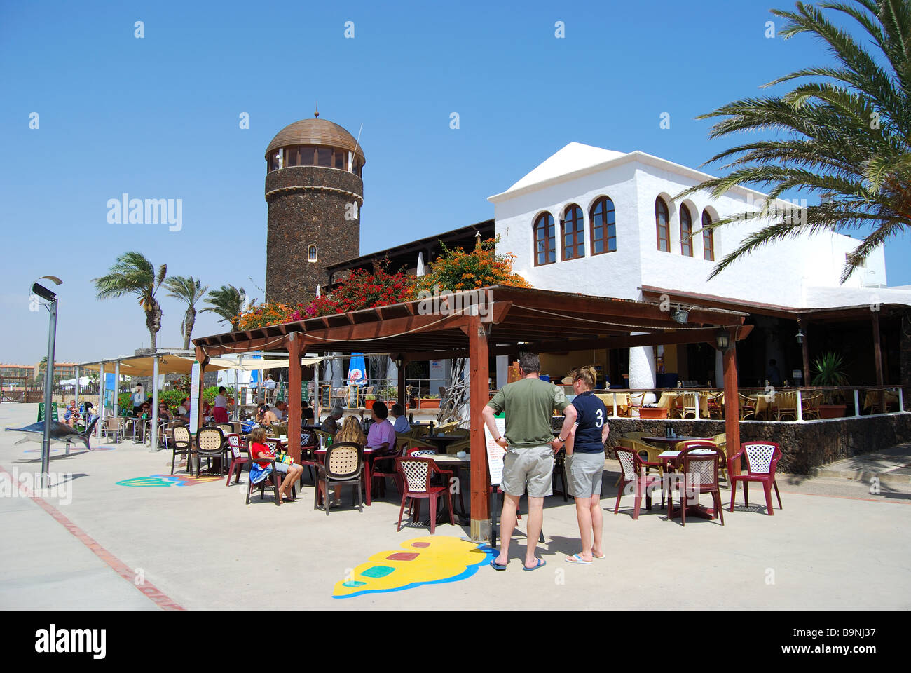 Harbour restaurant, Caleta de Fuste, Fuerteventura, Canary islands, Spain  Stock Photo - Alamy